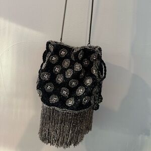 Zara Black and Silver Clutch with Elegant Design